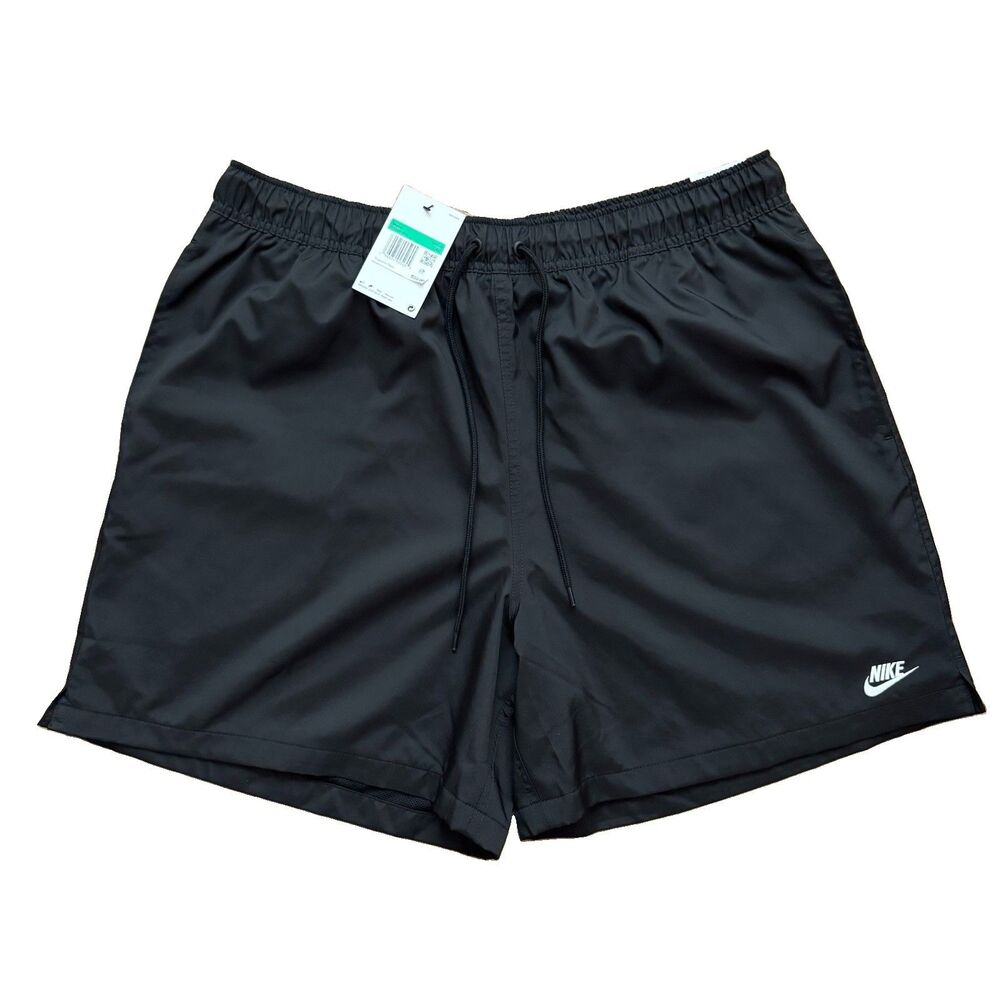 NWT Nike Men’s Swim Trunks Black White Sz XL Standard Fit Above Knee Mesh Lined